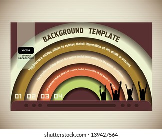 template for advertising brochure with people. people with banner