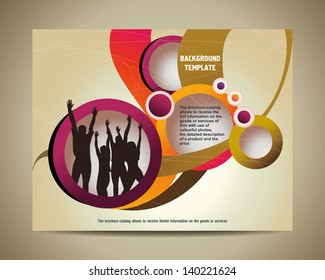 template for advertising brochure with people. banner with happy jumping people