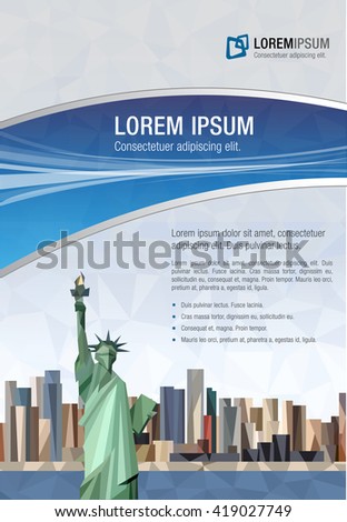 template advertising brochure statue liberty new stock vector