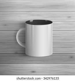 Template for advertising and corporate identity. Classic cup. Blank mockup for design. Vector white object