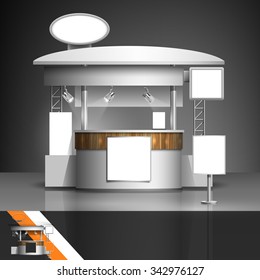 Template for advertising and corporate identity. Exhibition stand. Blank mockup for design. Vector white object