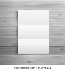 Template for advertising and corporate identity. Folded brochure or leaflet. Blank mockup for design. Vector white object