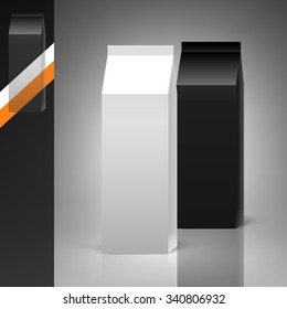 Template for advertising and corporate identity. Package. Cardboard box. Blank mockup for design. Vector white object