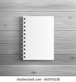 Template for advertising and corporate identity. Realistic spiral notepad. Blank mockup for design. Vector white object