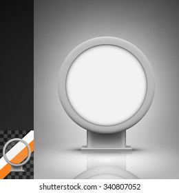 Template For Advertising And Corporate Identity. Round Citylight. Blank Mockup For Design. Vector White Object