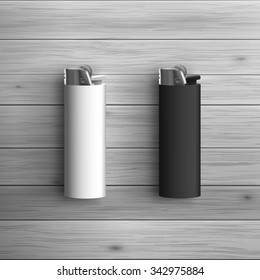 Template for advertising and corporate identity. White and black lighters. Blank mockup for design. Vector white object