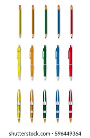 Template for advertising and corporate identity. writing accessories