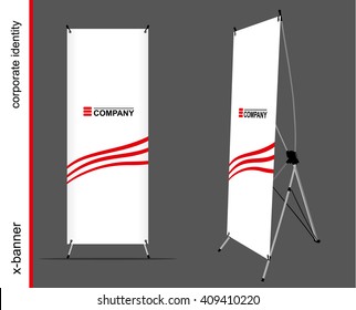 Template for advertising and corporate identity. Advertising x-banner. Mockup for design.