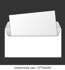 Template for advertising and corporate identity.Open envelope with window. Blank mockup for design. Vector white object. Vector blank envelope with window, front and back view. Corporate identity.