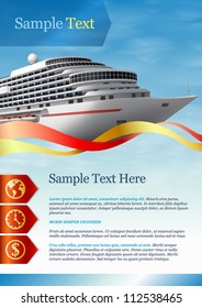 Template for advertising. Cruise liner