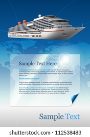 Template for advertising. Cruise liner