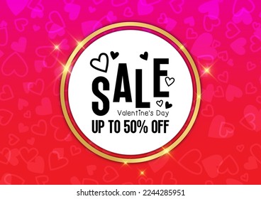 Template for advertising. web. social media and fashion ads. Discount card. promotion. Valentine`s day sale vector banner design