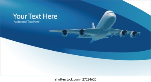 Template with airplane and copy space, vector