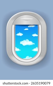 Template airplane window porthole view