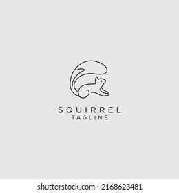 Template animal squirrel with logo vector illustration design