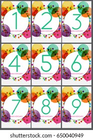 Template Anniversary Congratulations, Greeting Card, Invitation Collection Set Vector Illustration EPS10