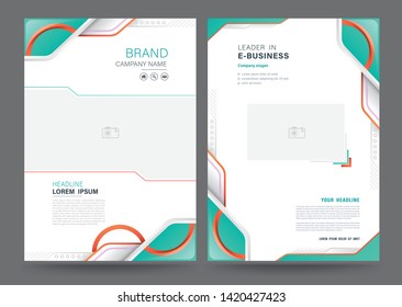 Template annual report brochure flyer design modern style. vector illustration, Use for Leaflet cover presentation abstract flat background, layout in A4 size