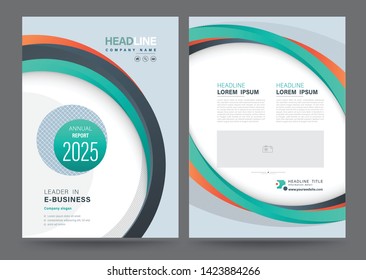 Template annual report brochure flyer design modern style. vector illustration, Use for Leaflet cover presentation abstract flat background, layout in A4 size