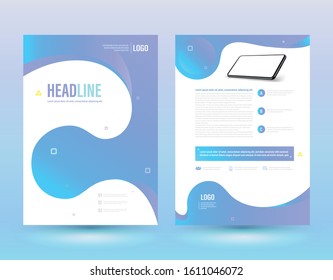 Template annual report brochure flyer design modern colour style. vector illustration, Use for Leaflet cover presentation abstract flat background, layout in A4 size