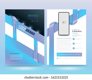 Template annual report brochure flyer design modern style. vector illustration, Use for Leaflet cover presentation abstract flat background, layout in A4 size
