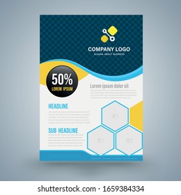 Template annual report brochure flyer design modern style use for leaflet cover presentation abstract flat background, layout in A4 size