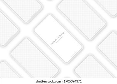 Plantilla para presentación APP. Teléfono blanco. Muérete con la pantalla vacía. Ilustración del vector
