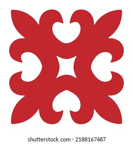 Template of an arbitrary oriental ornament for creative ideas. Flat style