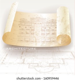 Template with architectural design elements for your business site 