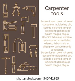 Template articles from carpenter's tool icons with place for your text. Vector illustration.
