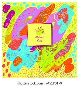 Template artistic handmade abstract background in green yellow orange blue lilac colors for decoration  package of perfume cosmetic shampoo soap or for advertising other things  