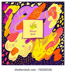 Template artistic handmade abstract background in lilac orange yellow red colors for decoration  package of perfume cosmetic shampoo soap or for advertising other things  