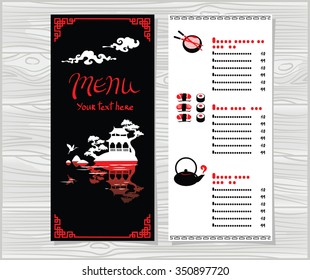 Template of Asian Food Menu.