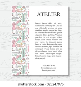 Template for atelier card/ Vector illustration