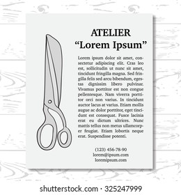 Template for atelier card. Vector illustration