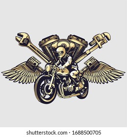 motocicletas automotrices de plantilla. vector de archivo editable