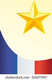 template for the award, an official document with the flag of the French Republic