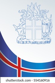 template for the award, an official document with a flag and a symbol of the Republic of Iceland