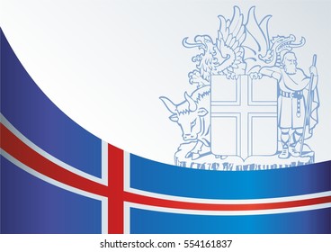template for the award, an official document with a flag and a symbol of the Republic of Iceland