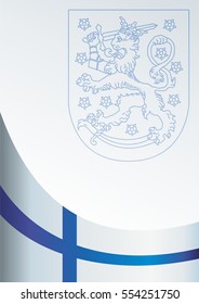 template for the award, an official document with a flag and a symbol of the Republic of Finland