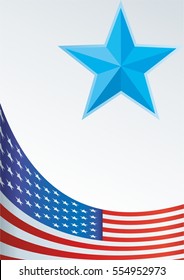 template for the award, an official document with a flag of the United States of America