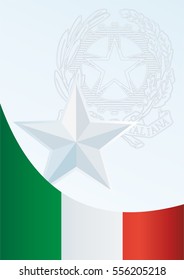 template for the award, an official document with a flag and a symbol of the Italian Republic