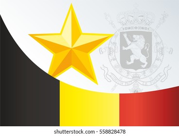 the template for the award, an official document with a flag and a symbol of the Kingdom of Belgium
