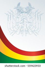 the template for the award, an official document with a flag and a symbol of The State Of Bolivia