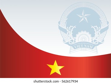 the template for the award, an official document with the flag and symbol of the Socialist Republic Of Vietnam