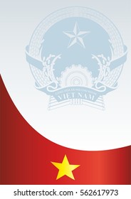 the template for the award, an official document with the flag and symbol of the Socialist Republic Of Vietnam