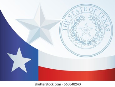 template for the award, an official document with the flag of the state of Texas