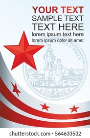 template for the award, an official document with the flag of the city of Washington, District of Columbia