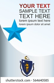 template for the award, an official document with the flag of the state of Massachusetts