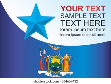 template for the award, an official document with the flag of the state of New York
