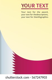 the template for the award, an official document with the flag of the State Of Qatar